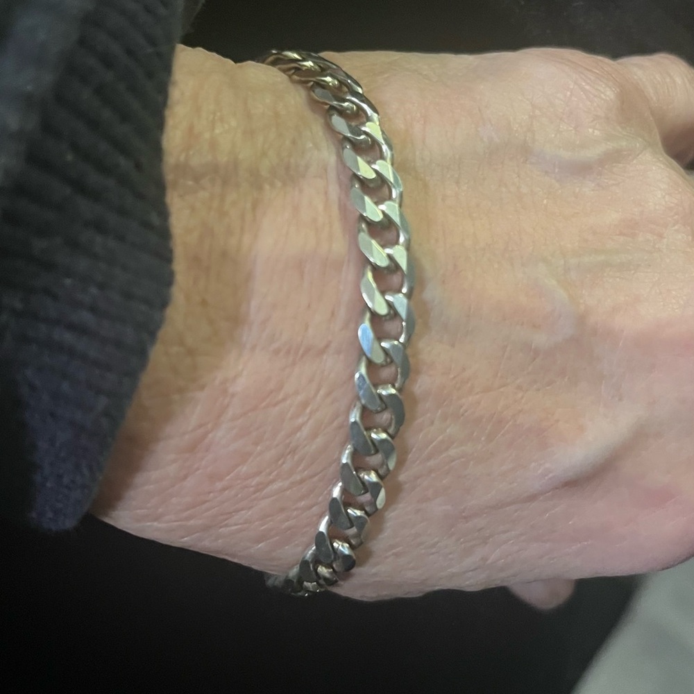 Sterling Silver 7” Curb Cuban bracelet